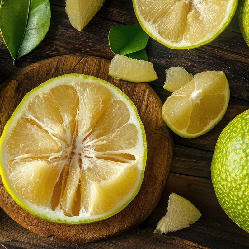 Frisk pomelo på bord