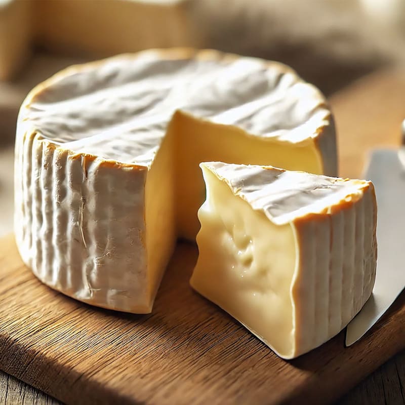 Camembert ost på træskærebræt