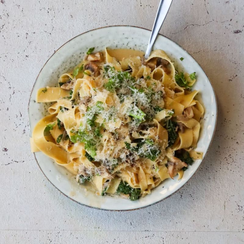 Pasta med svampe og parmesan