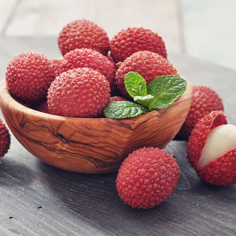Litchi frugt i skål