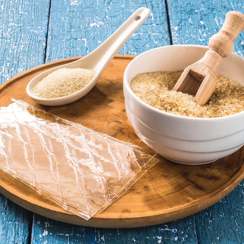 Forskellige slags gelatine; gelatine og husblas