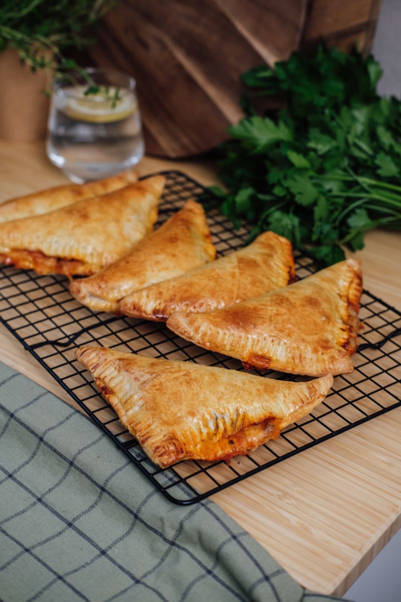 Opskrift på mini calzone til madpakkerne.