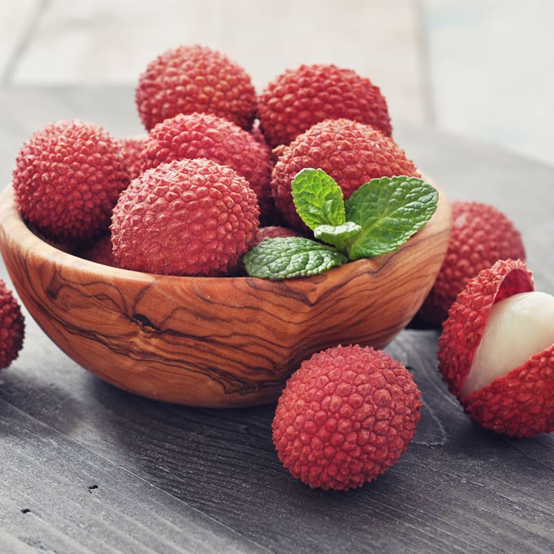 Litchi frugt i skål