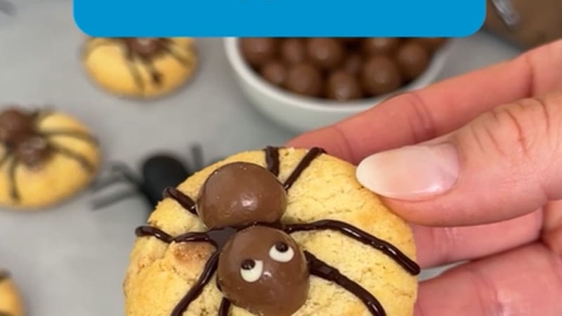 Lav uhyggelige cookies med edderkopper med Bilka