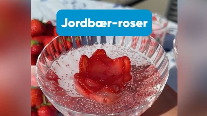 Opskrift på fine jordbærroser som pynt i drinks